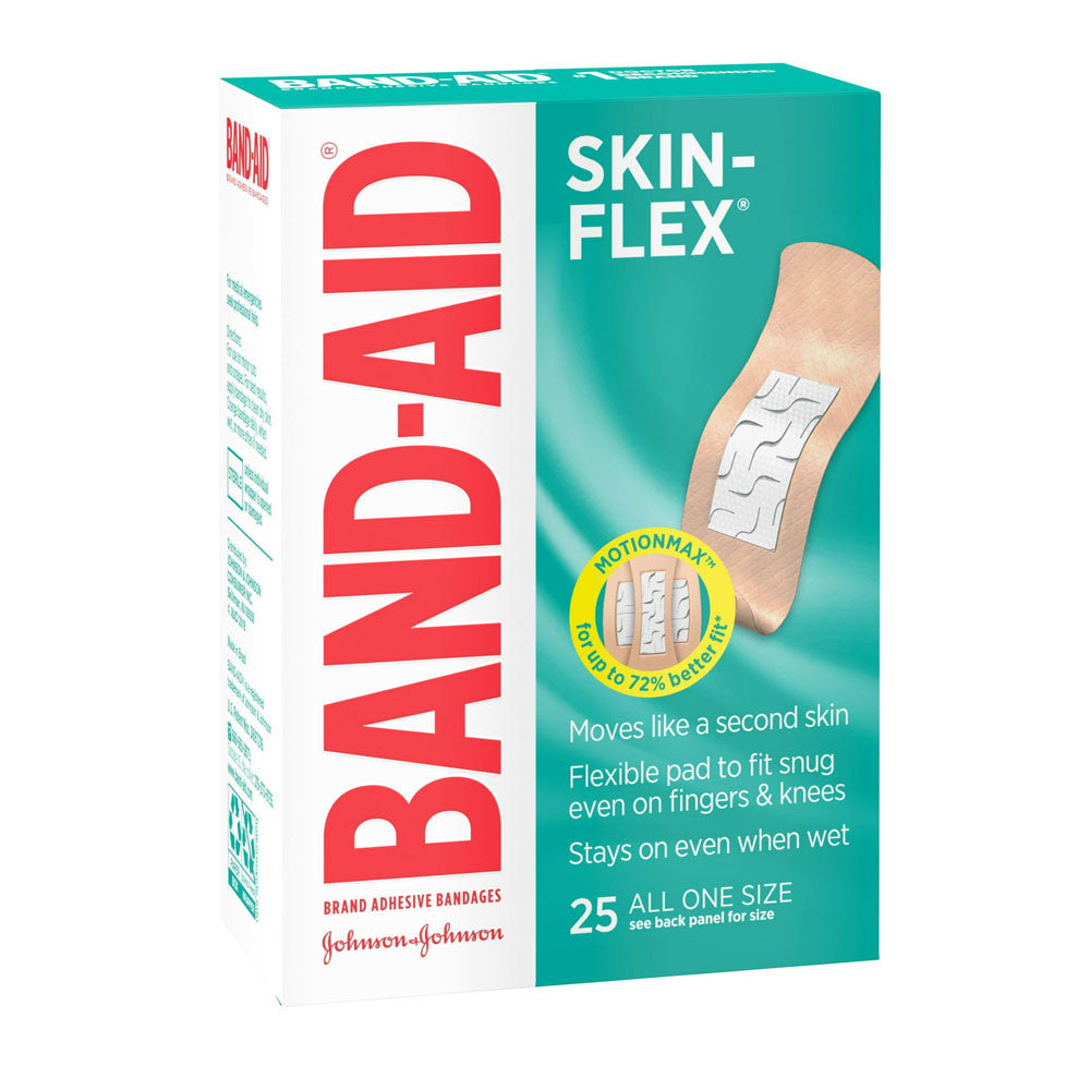 Band Aid Brand Skin Flex Adhesive Bandages, All One Size, 25 Ea